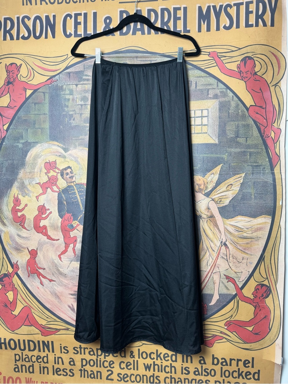 Classic St.Micheal Vintage Lightweight Black Maxi Slip Skirt